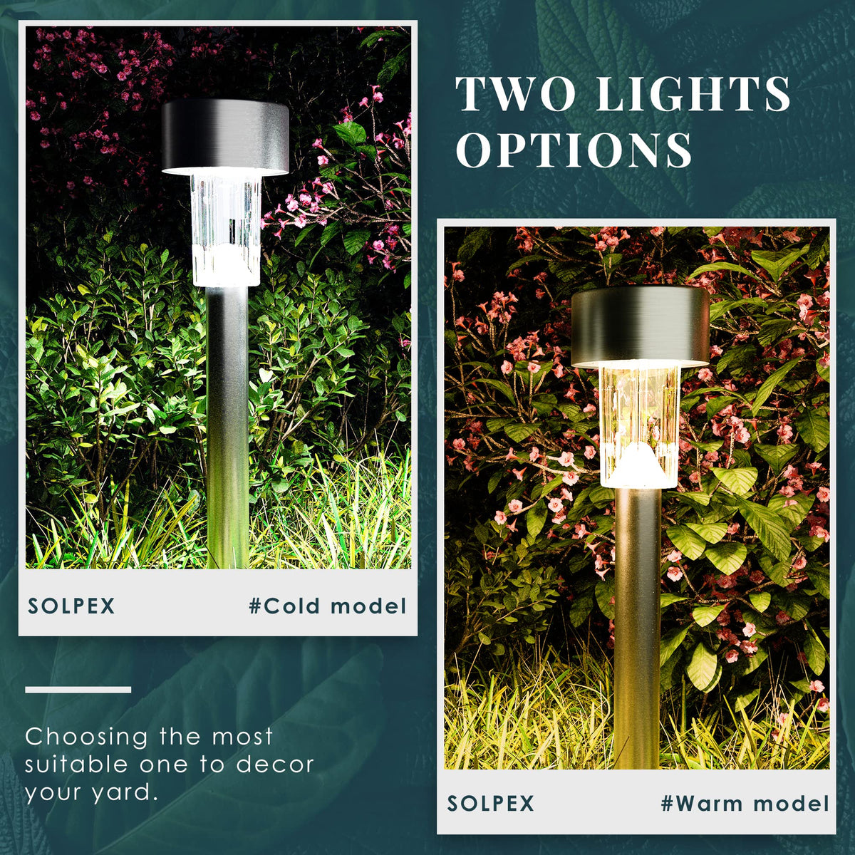 24 Pack Solar Lights Outdoor, Stainless Steel Solar Pathway Lights