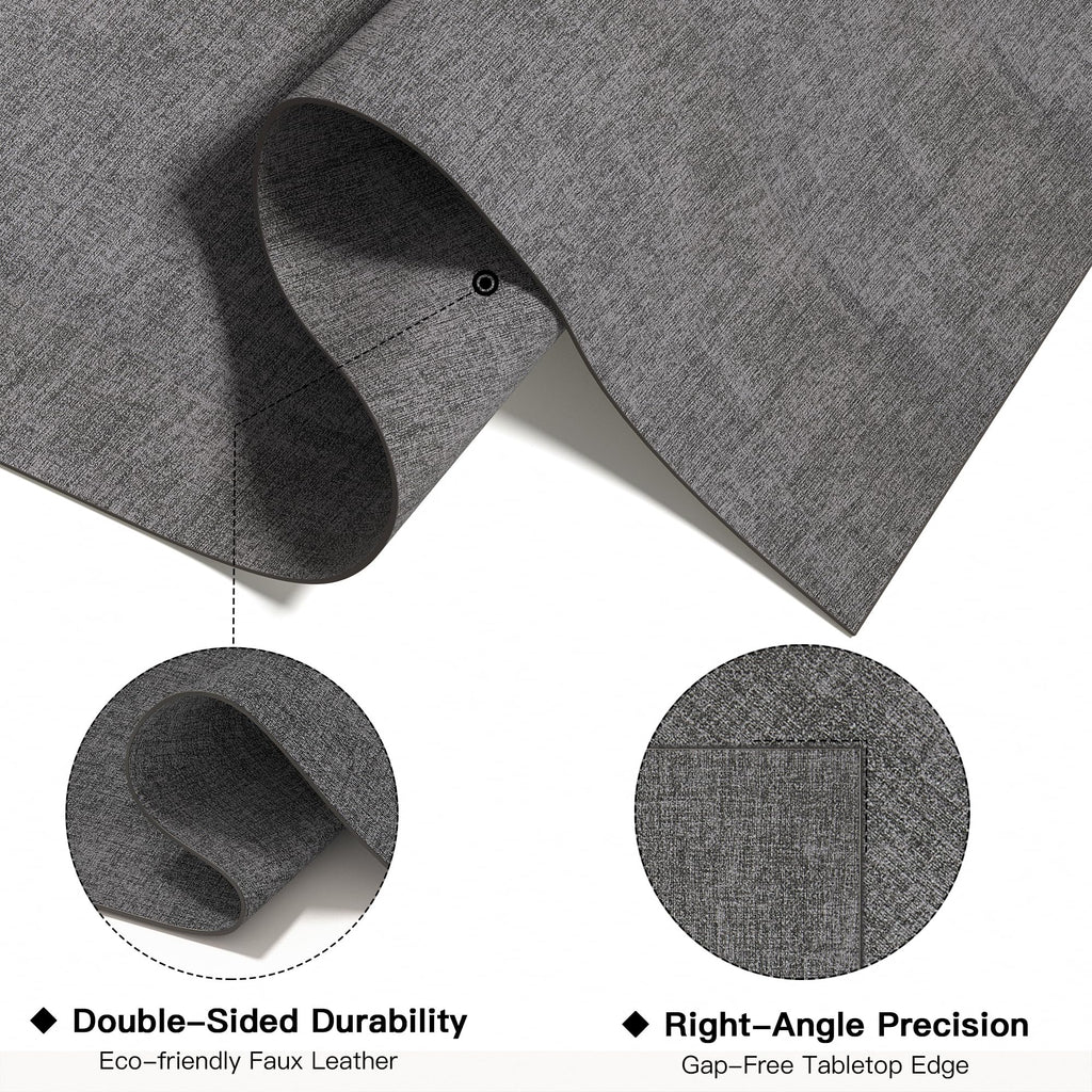Placemats Set of 12, Reversible Faux Leather Place Mats, Charcoal