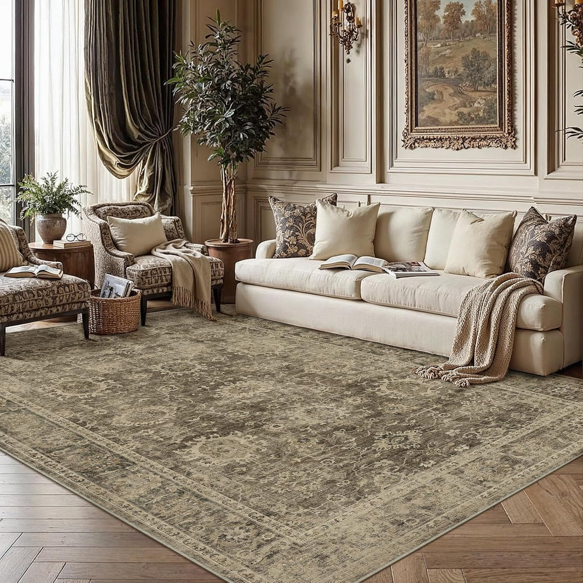 Brown Vintage Area Rug