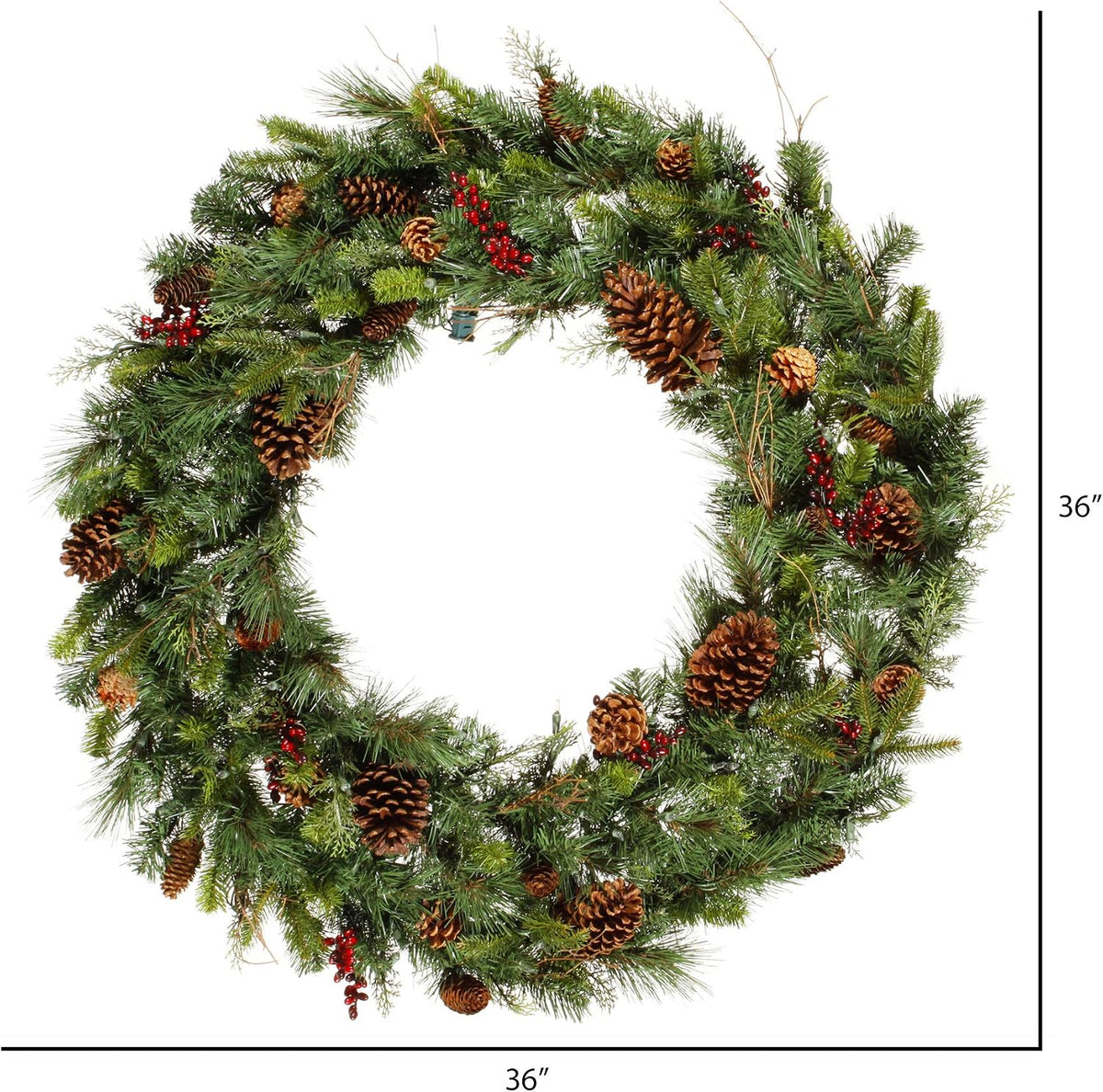 36" Cibola Mixed Berry Artificial Christmas Wreath, Unlit - Faux Mixed Berry Christmas Wreath - Indoor Seasonal Home