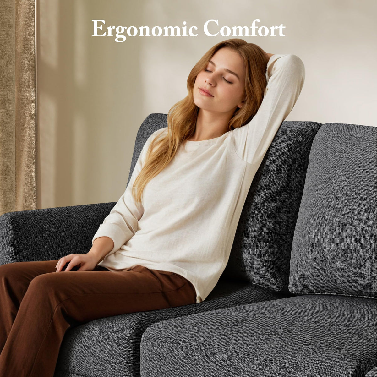 3 Seater Sofa Couches, 89" Deep Seat Couch