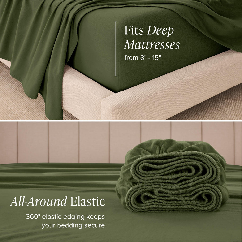 100% Organic Cotton Flannel Sheet Set (XL, Cypress)
