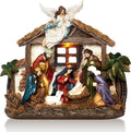 Nativity Sets for Christmas Figurine Decorations Indoor, 12.5 Inch Large Lighted Resin Manger for Nativity Scene
