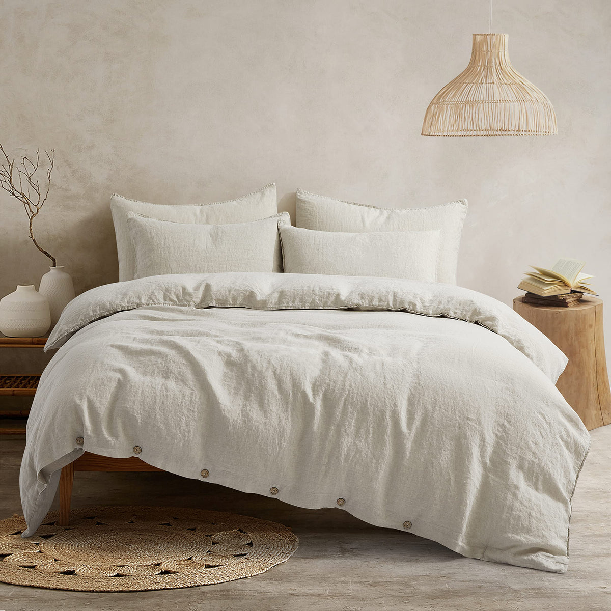 100% Flax Linen Duvet Cover Set Natural Linen Bedding
