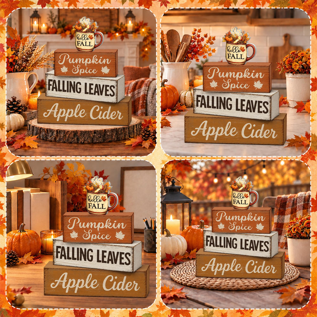 Fall Decorations, Thanksgiving Table Decor Maple Leaf Wooden Sign