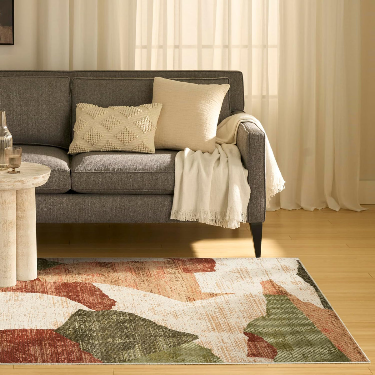 Home Nordic Beige Multi Area Rug - Easy Clean, Non Shedding, Bed Room, Living Room, Dining Room, Kitchen