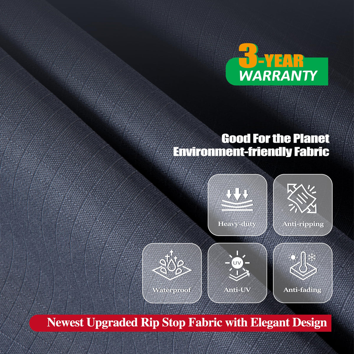 Round Patio/Outdoor Furniture Covers, Grey, 84"Dia x 31"H