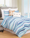 Sea Waves Blue Ocean 2-Piece Quilt Set
