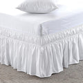 600 TC Cotton Wrap Around Bed Skirt for XL Size Bed 22 Inch Drop & Adjustable Three Fabric Sides Elastic Belts