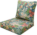Outdoor Chairs Cushions with Back, Zippered Patio Back&Seat Cushion, 24" x 24" Waterproof Deep Seat Cushions