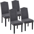 Set of 4 High Back Parson Chairs Dark Gray