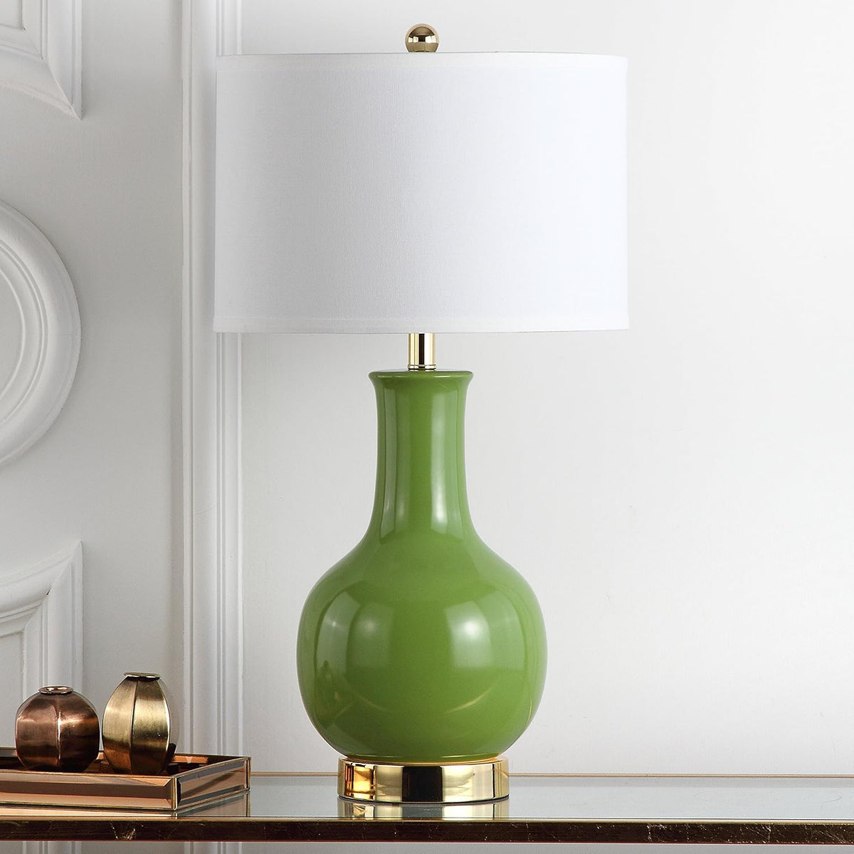 Paris Modern Green Ceramic 28-inch Bedroom Living Room Home Office Desk Nightstand Table Lamp (LED Bulb Included)