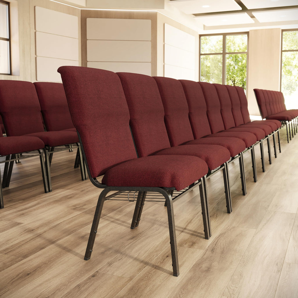 Advantage Maroon Discount Church Chair - 21 in. Wide