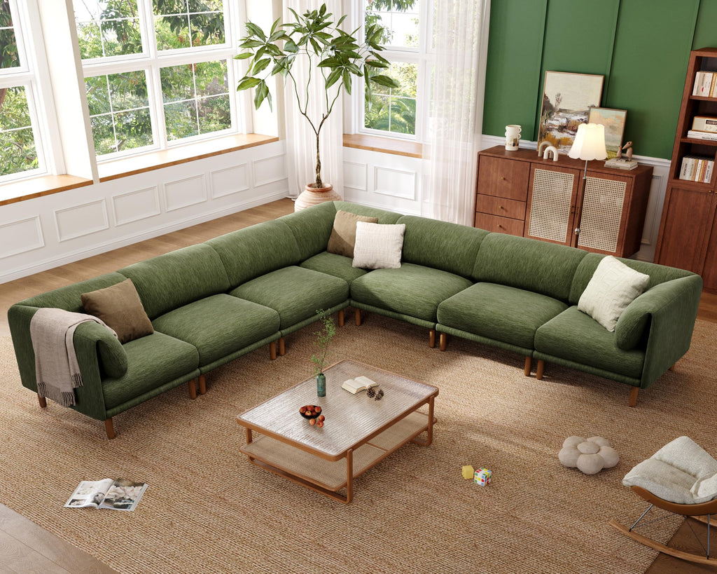 Cloud Sectional Couches, Modular Sectional Sofa, Green