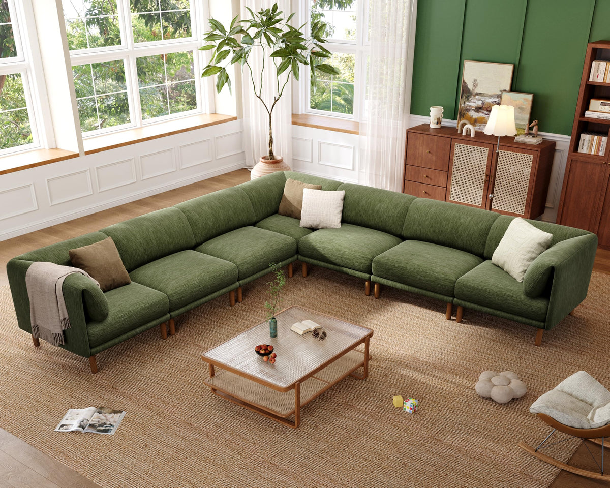 Cloud Sectional Couches, Modular Sectional Sofa, Green
