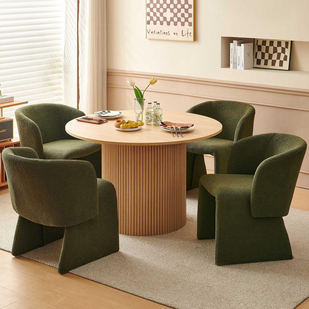 47-Inch 5-Piece Round Dining Table Set for 4
