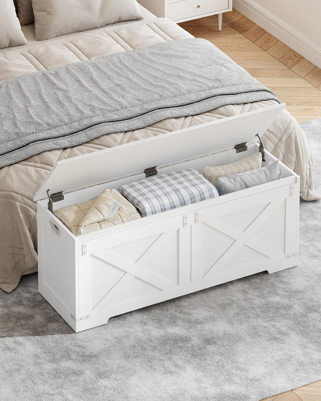 47" Modern Farmhouse Storage Chest and Bench | 59 Gal