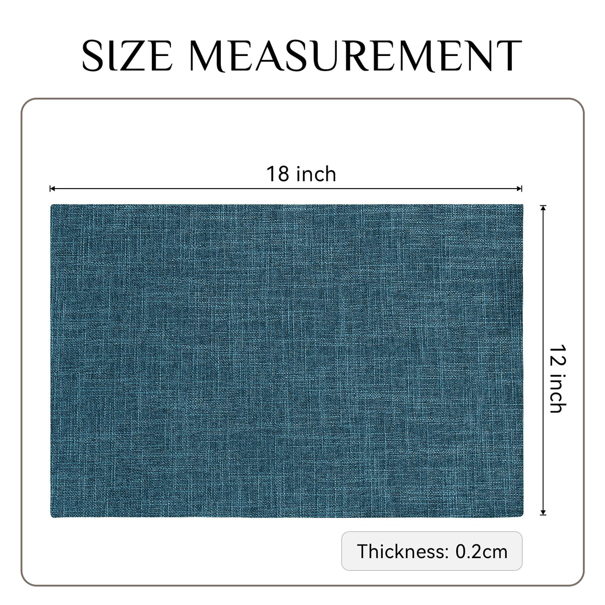 Faux Linen Cloth Placemats Set of 12-12 x 18 Inch, Navy