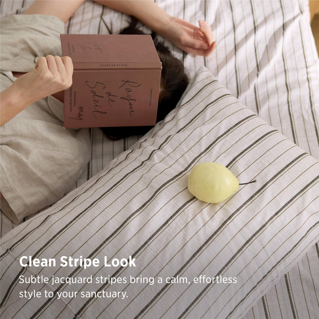 Striped Sheets -Imitation Cotton Fits Up to 16" Mattress