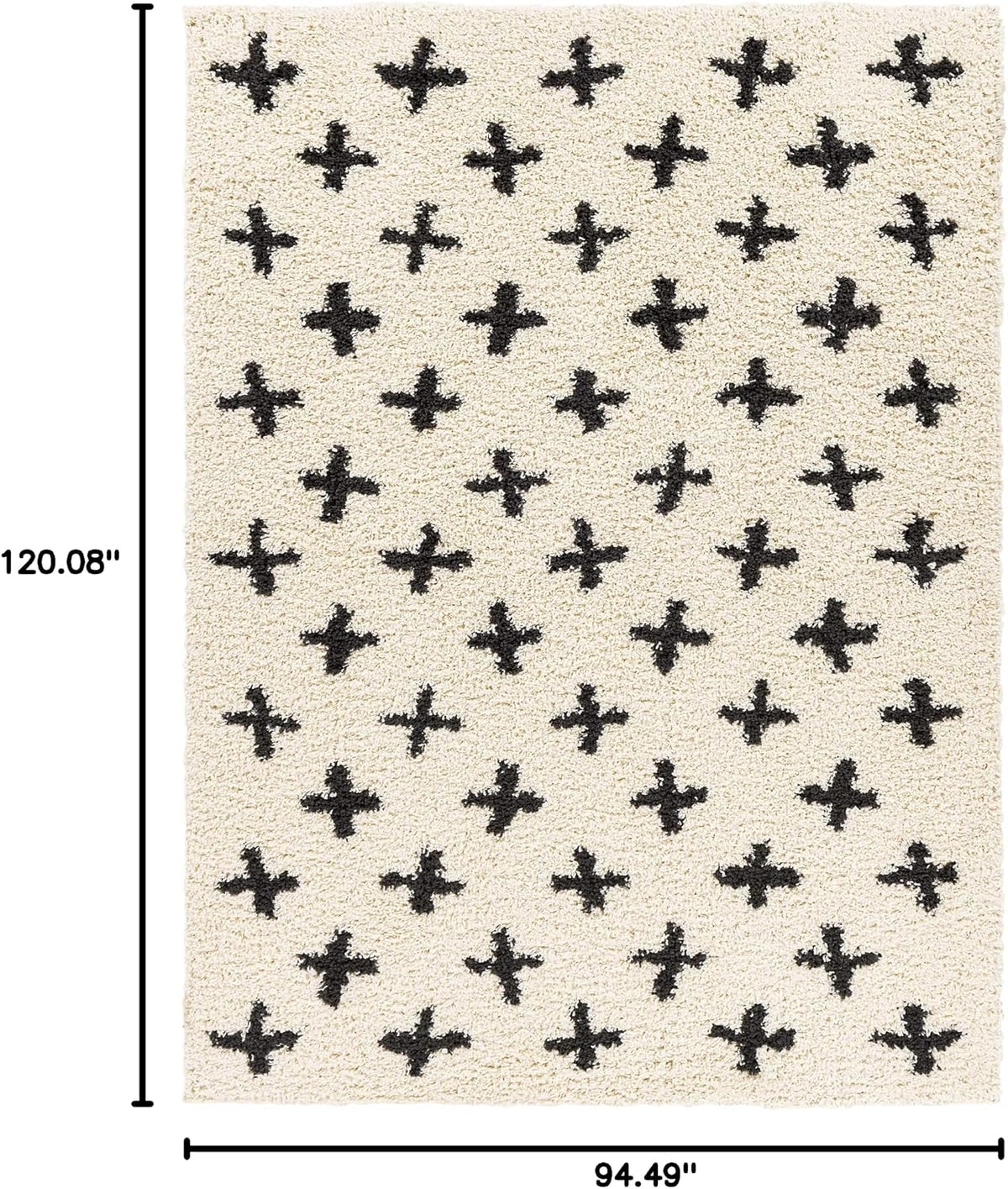 Gambo Living Room, Bedroom Area Rug - Cross Geometric Abstract - Bohemian Transitional Modern Minimalist Scandinavian