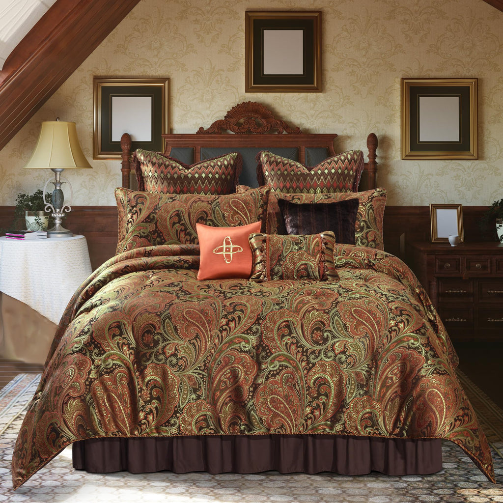 9-Piece Jacquard Comforter Set, Classic Paisley Design