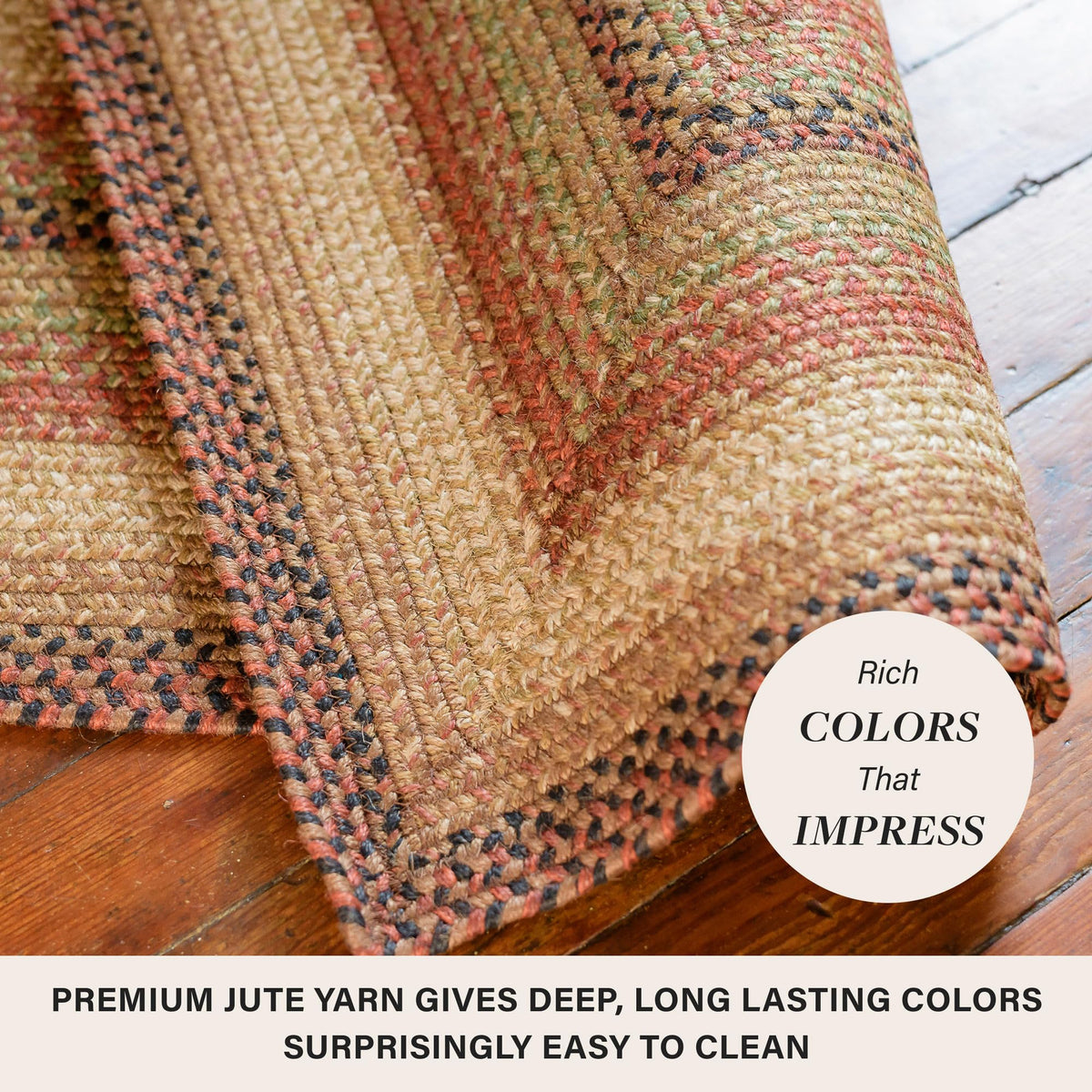 Gingerbread Braided Runner Rug Ideal as Kitchen Runner 22x72