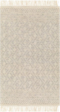 Erica Wool Living Room, Bedroom Area Rug - Geometric Diamond Trellis Border - Traditional Transitional Scandinavian