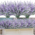 30 Bundles Artificial Lavender Outdoor, 14.5" UV Resistant Faux Plants Outdoor Greenery Stems No Fade Plastic Fake
