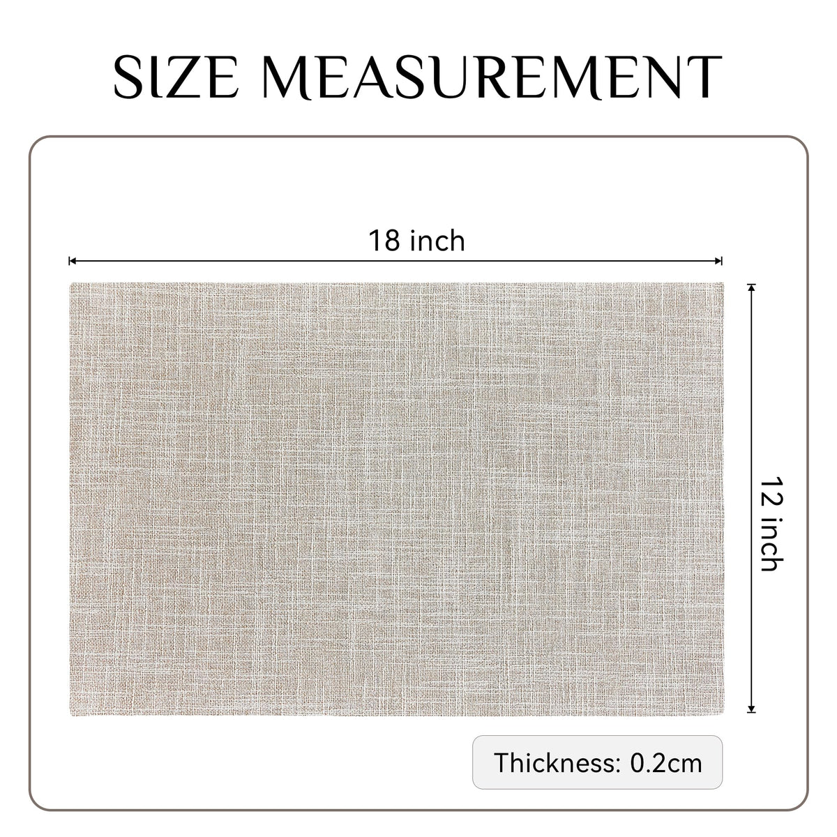 Faux Linen Cloth Placemats Set of 4-12 x 18 Inch, Cream