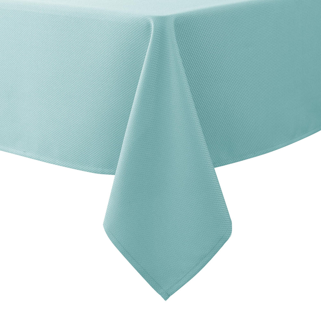 Textured Tablecloth Rectangle-Fabric Outdoor Table Cloths-Aqua Blue 70x120"