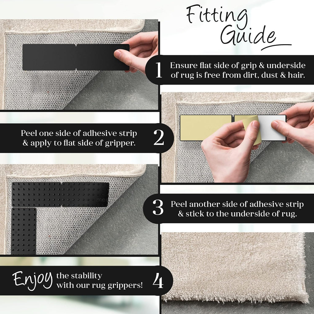 Greatideas Non-Slip Mat Rug Grippers - Stop Your Mats Rugs from Slipping Sliding! 8X Pack - Set of 8