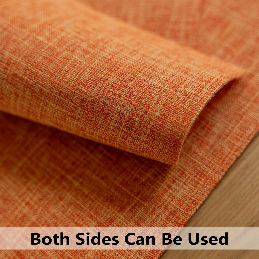 Fall Placemats Set of 4 Orange Linen Place Mats Decorative Heat Resistant Cloth Table Mats for Party Birthday