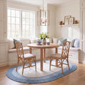 Braided Wool Oval Rug, Farmhouse Ivory & Blue BRD903M