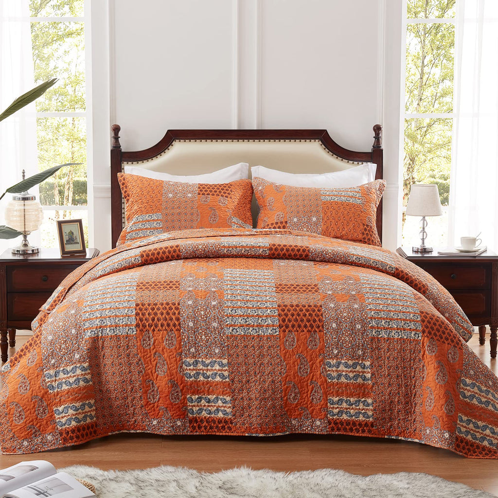 Quilt Set Size 3 Piece Bedspread Coverlet Lightweight Comforter Microfiber Bedding Set All Season