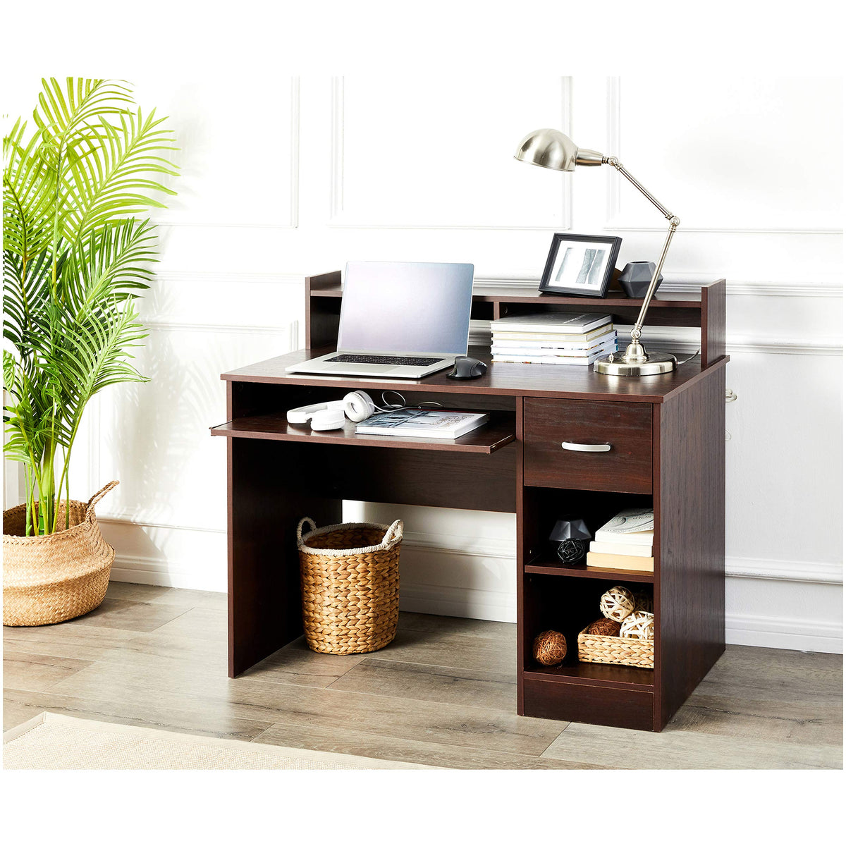 Axess Computer Keyboard Tray and Drawer Small Home Office Bedroom, Homework and School Studying Writing Desk for
