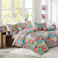 Gorgeous Paisley Floral Bloom Reversible Quilt Bedding Set, Bedspread Coverlet Lightweight for All Seasons (Flourish