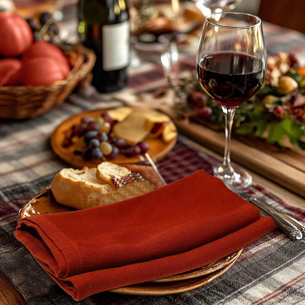 Thanksgiving Cloth Napkins - Set of 12 Soft 100% Cotton Napkin