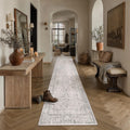 Gray Runner Rug 2x12 Vintage Floral
