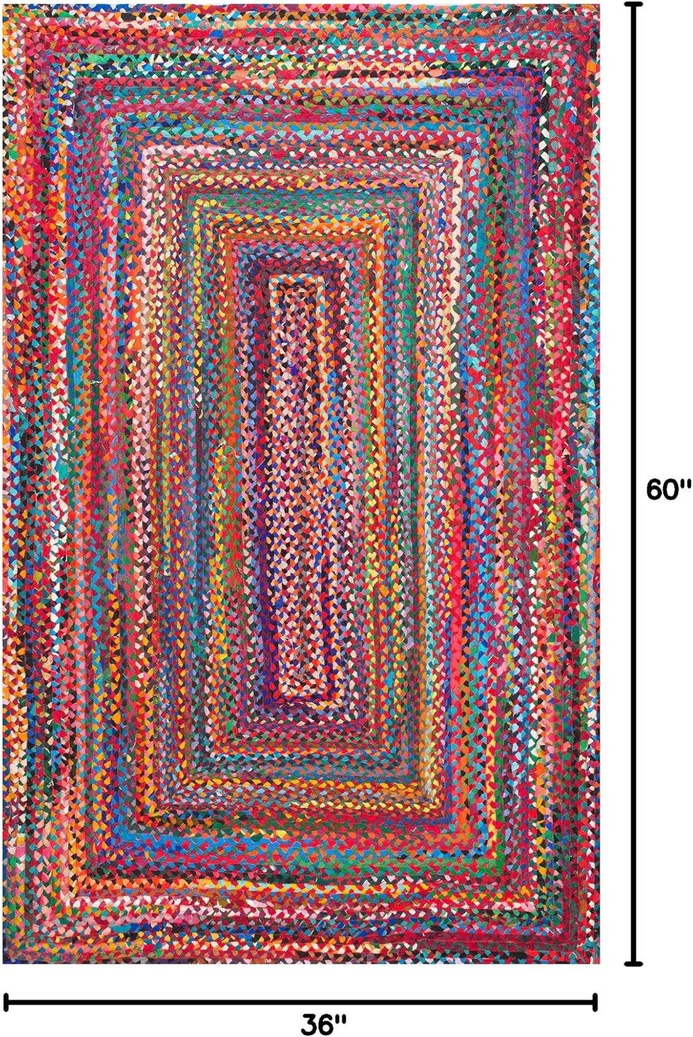 Tammara Multicolor Ombre Braided Area Rug, 3' x 5'