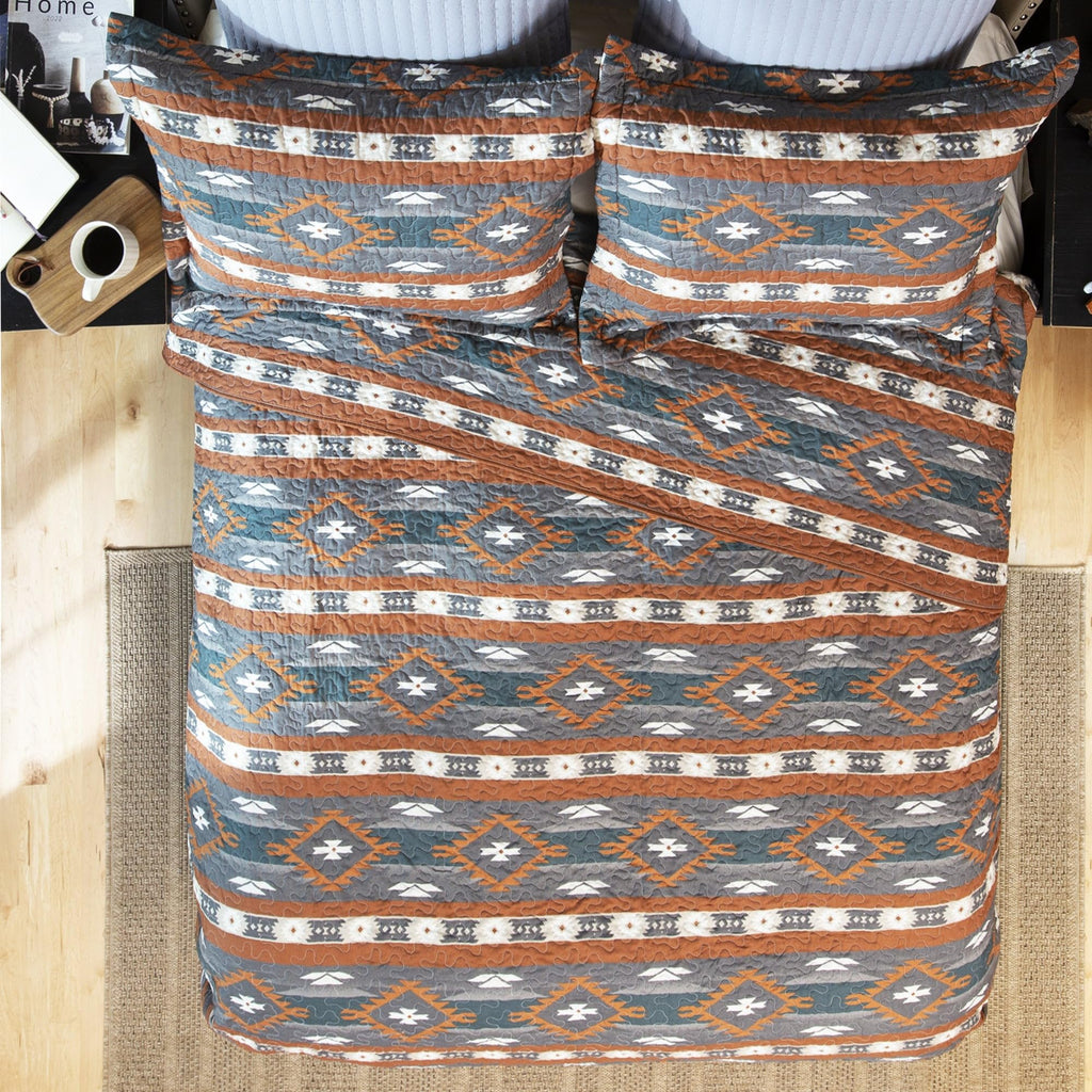 Aztec Country Bedding Set, Southwestern 2-Piece Microfiber Quilt Set, Checotah
