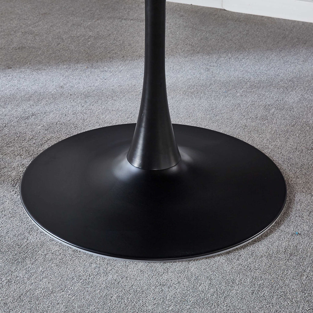 Inspired Saarinen Style 42" Round Tulip Table with Thickened Tabletop & Metal Pedestal