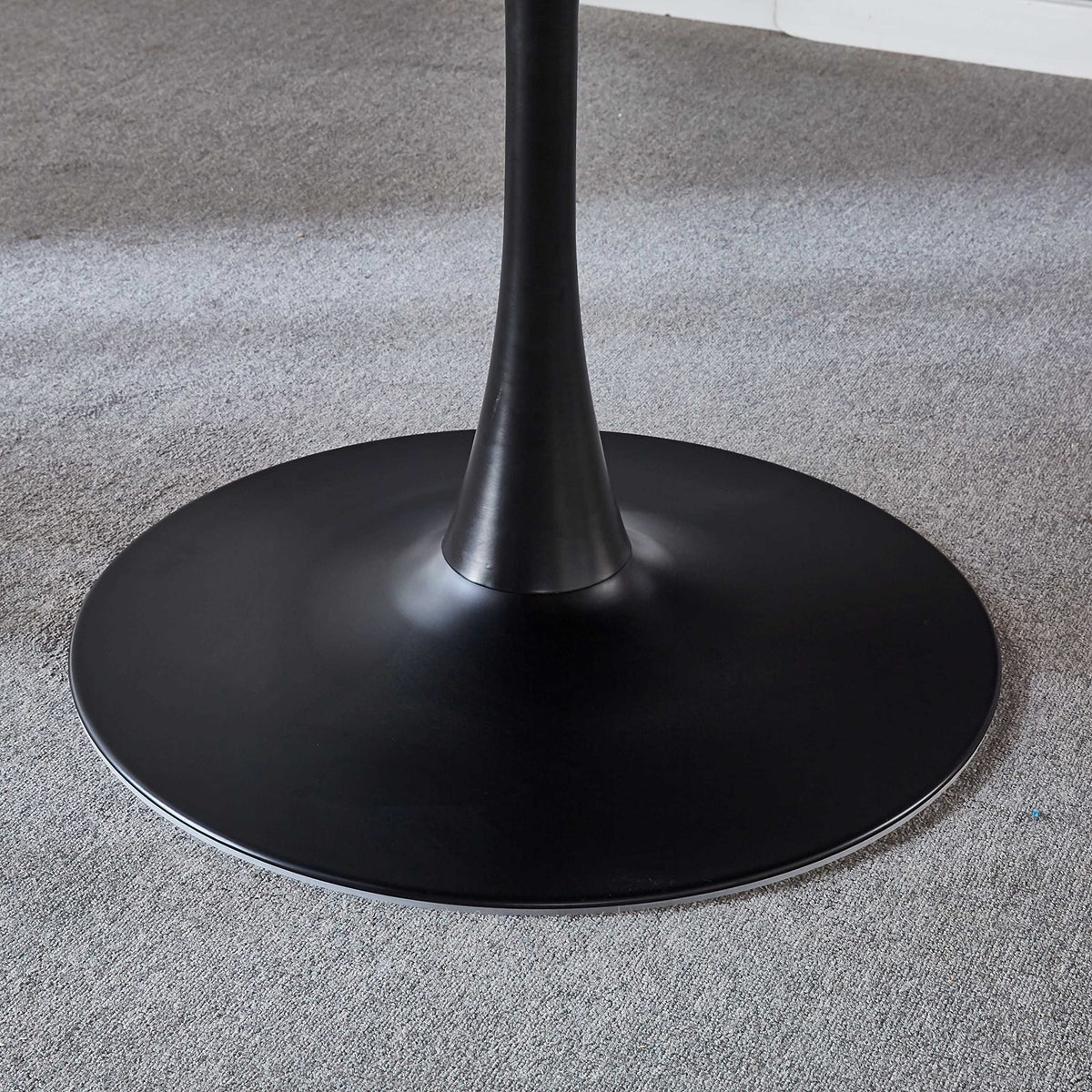 Inspired Saarinen Style 42" Round Tulip Table with Thickened Tabletop & Metal Pedestal