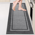 Kitchen Rugs 24" x 70", Non-Slip Runner Rugs, Light Grey & Dark Grey