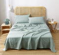 100% Organic Linen Sheets Set, Washed French Flax Bed Sheets 3 Pieces, Natural Linen Bedding Breathable