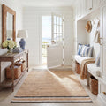 Natural Fiber Collection Area Rug, Natural & Black, Handmade Farmhouse Boho Coastal Rustic Jute, Ideal for
