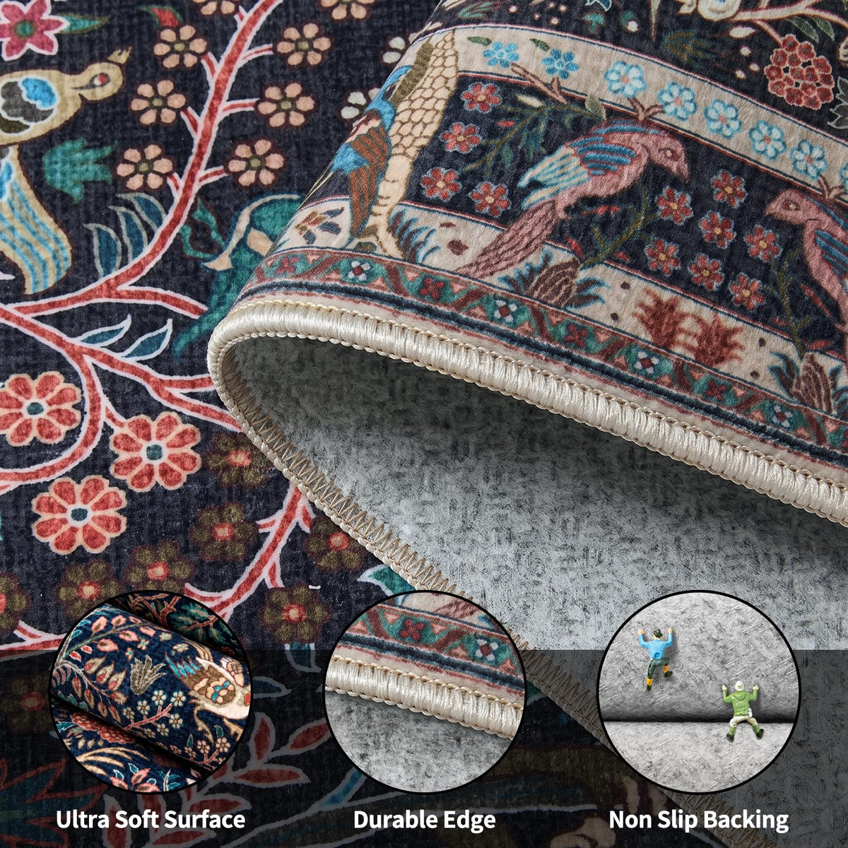Runner Rug Non Slip, Boho Soft Hallway Rugs Entryway