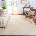 Abstract Collection X-Large Area Rug, Ivory & Beige, Handmade Wool, Ideal for High Traffic Areas in