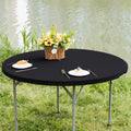 Round 5ft Fitted Table Cover Elastic Tablecloth, Black 60 in