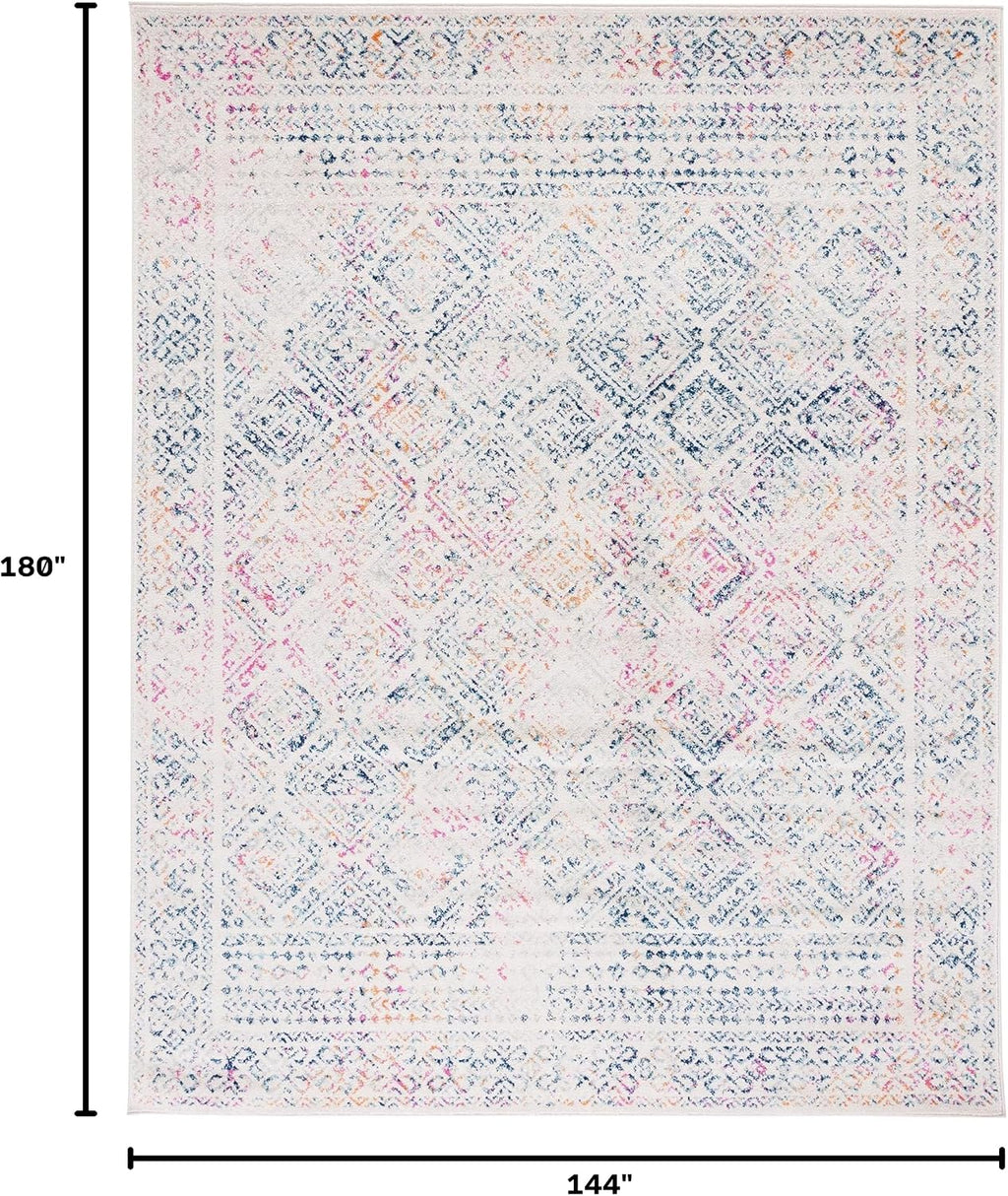 Tulum Area Rug, Textured X-Large Ivory & Dark Blue TUL264D