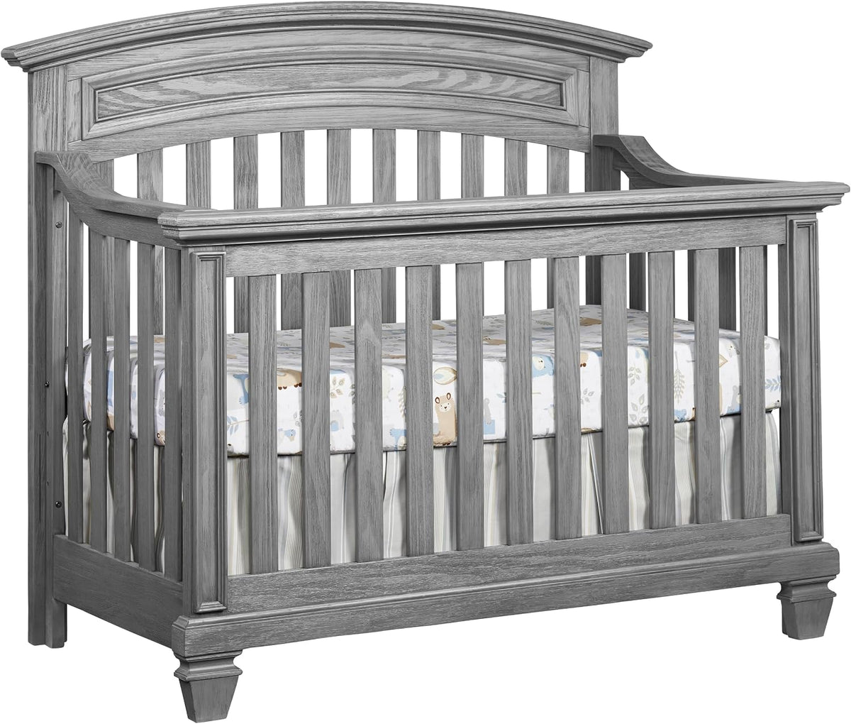 4 in 1 Convertible Crib, Brushed Gray
